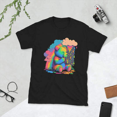 Psychedelic Care Bear T-Shirt - Colorful, Trippy Design with Stoned Bear